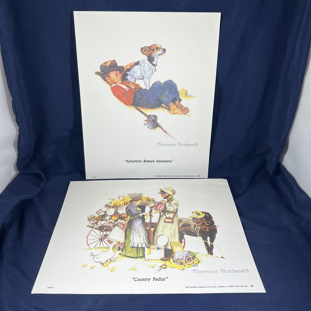 Norman Rockwell 8x10 Prints Country Pedlar Adventures Licensed Vintage Americana